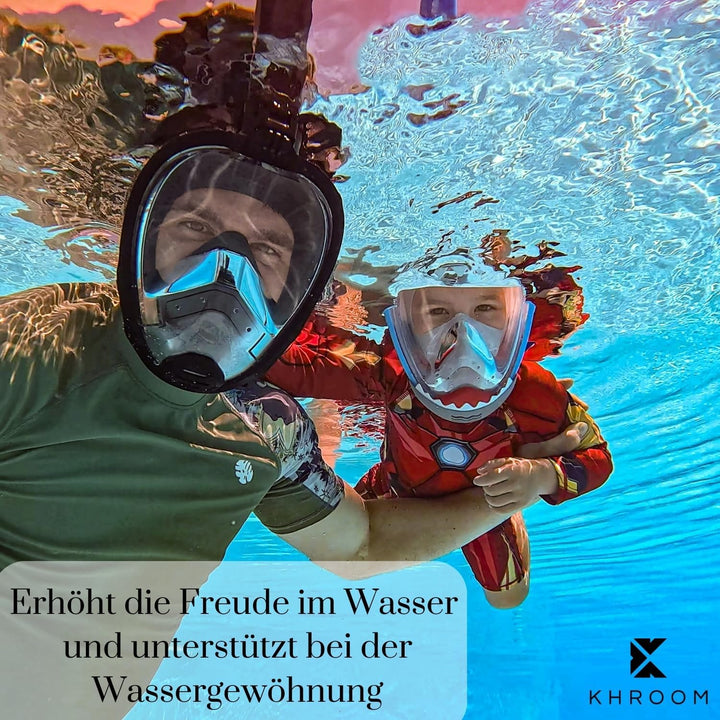 Khroom CO2 sichere Schnorchelmaske für Kinder ab 3 Jahren | geprüft* durch TÜV Rheinland | Vollgesic