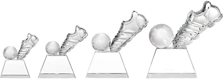 CRISTALICA Glaspokal Fussballtrophäe Award Sportlerauszeichnung aus Glas Höhe 10cm
