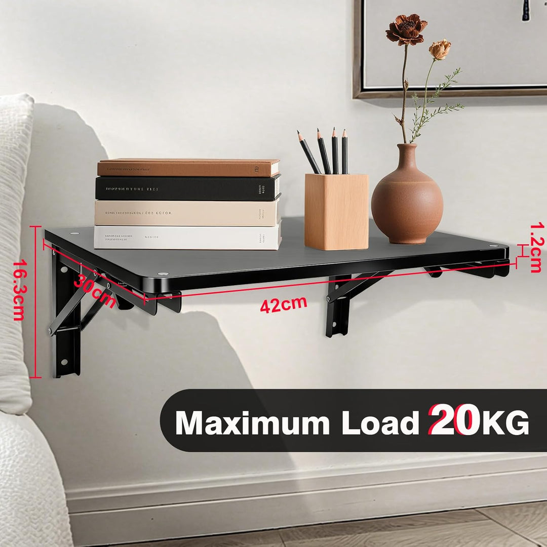 Wandklapptisch Klapptisch Wandmontage,42 * 30cm Holz Wandtisch Klappbar,Geeignet für Wohnzimmer, Sch