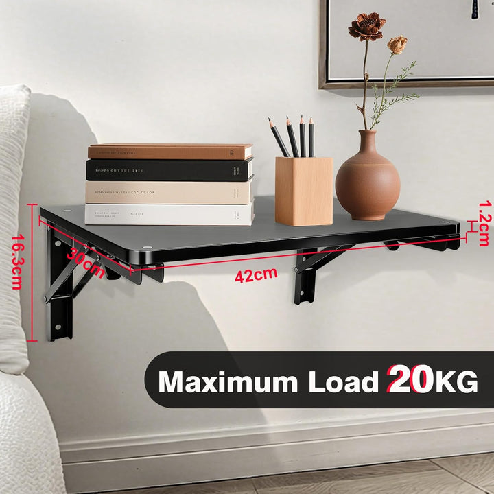 Wandklapptisch Klapptisch Wandmontage,42 * 30cm Holz Wandtisch Klappbar,Geeignet für Wohnzimmer, Sch