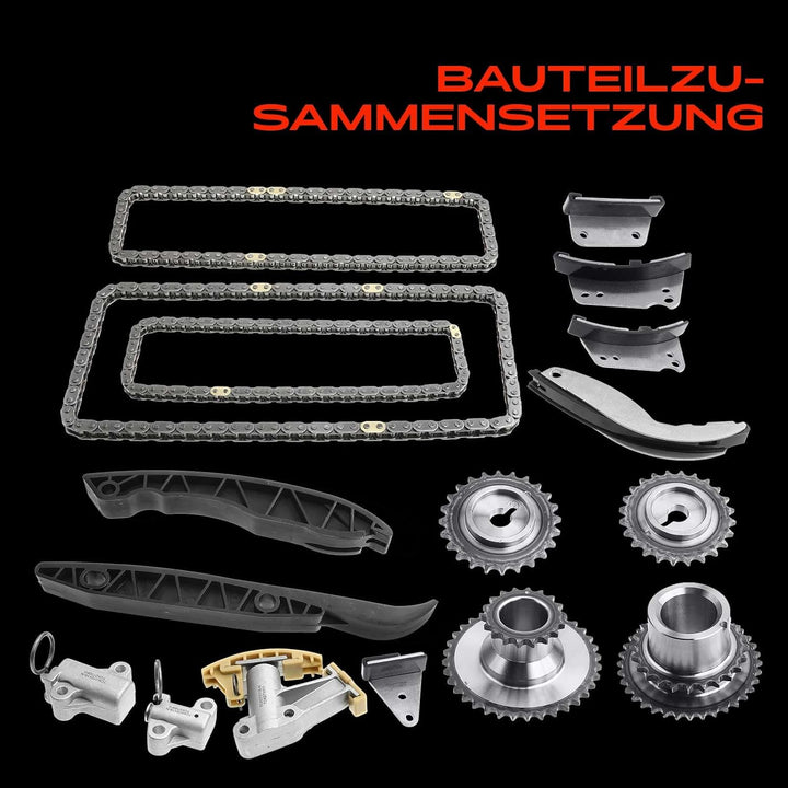 Frankberg Steuerkettensatz Kompatibel mit H-1 TQ A1 Starex A1 H350 Porter Sorento I JC 2.5L Diesel 2