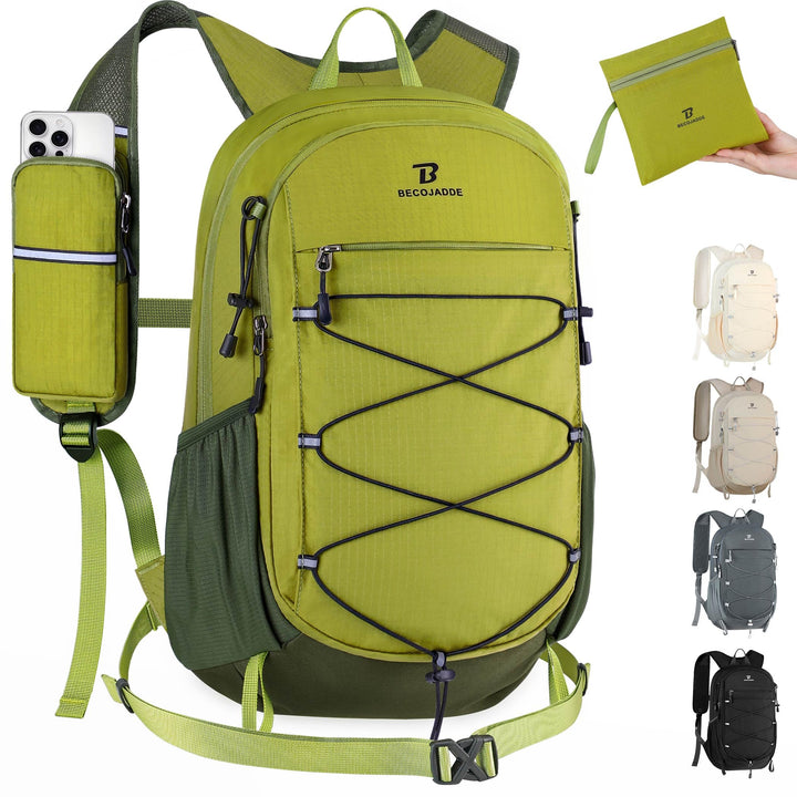 BECOJADDE 20L Kleiner Wanderrucksack Tagesrucksack Herren Damen Leichter Faltbarer Rucksack mit Brus