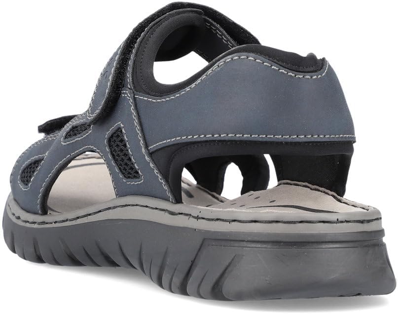 Rieker Herren Klassische Sandalen 22761, Männer Sandalen 44 EU Blau Navy Schwarz Schwarz 14, 44 EU B