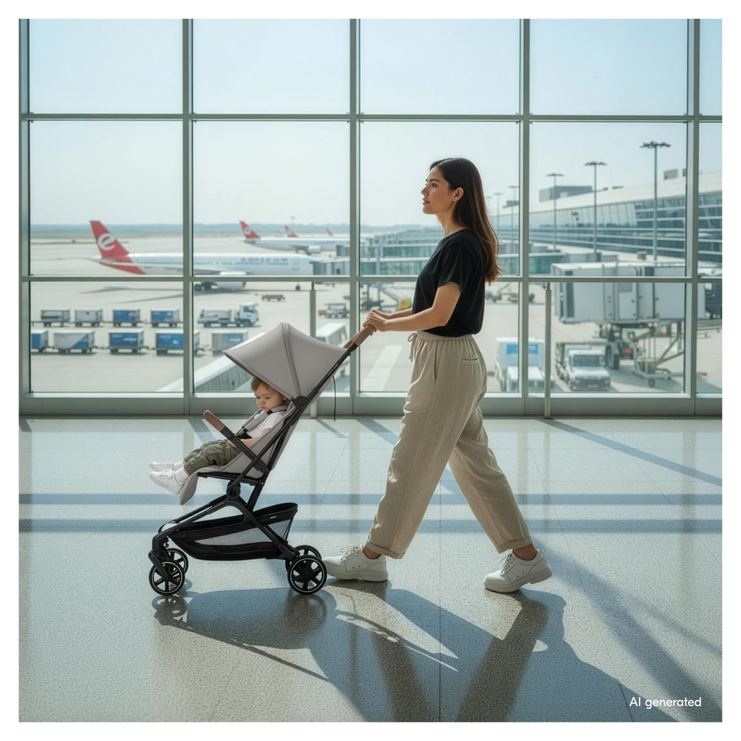 hauck Lite N Care - Ultraleichter Carbon City- & Reisebuggy, Klein Faltbar (IATA-konform) mit Trageg