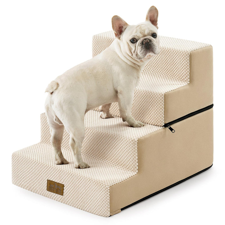 COZY KISS Hundetreppe 4 Stufen 45cm Hoch, 2-in-1 Hundetreppen für Kleine Hunde Alte Katzen, Faltbare