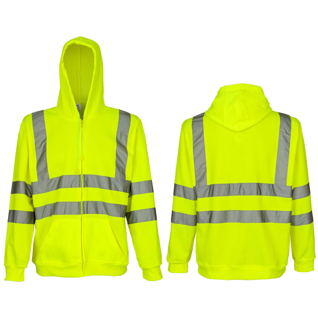 Pullover Warnschutzpullover Pulli Warnschutz Sweatshirt Gelb Kaputze (Merk-Z) XXL Gelb, XXL Gelb