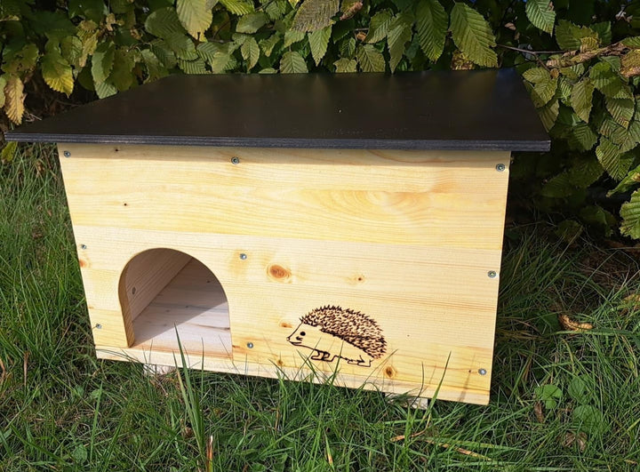 Igelhaus Igelhotel Igelhütte Futterhaus für Igel Igelfutterhaus Natur 2X wetterfest imprägniert mit