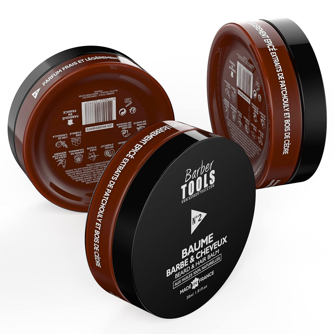 Set Bartbalsam | N°1/2/3 | 3X30ml mit 100% natürlichen Ölen - MADE IN FRANCE- Nährt, hydratisiert, s