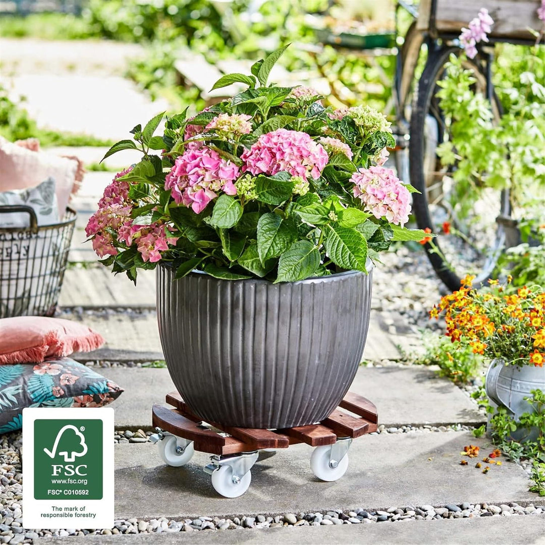 Wagner Pflanzenroller GIGANT Big Ø 45 x 13 cm I Blumenroller für Aussenbereich + Innenbereich I Kübe