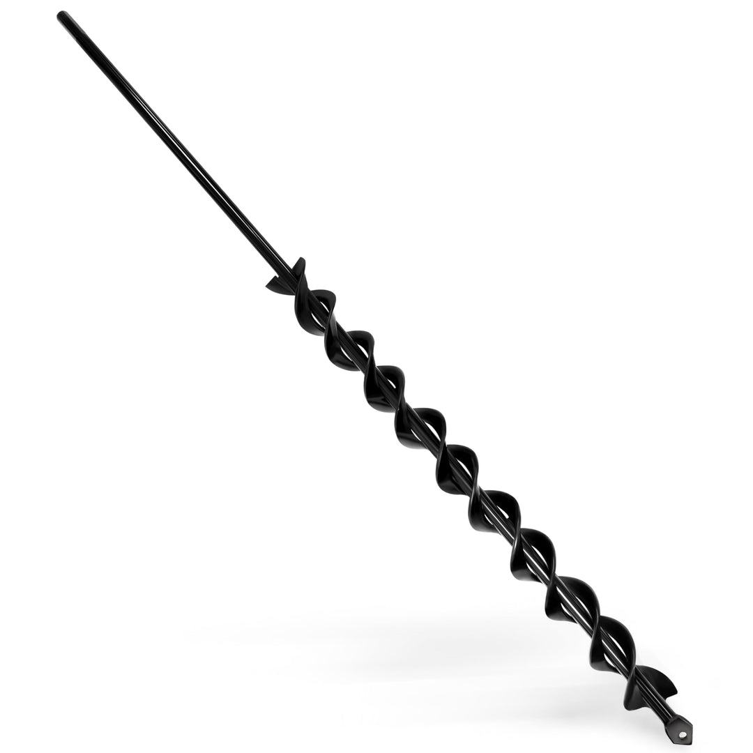 3x60cm Schwarzer Erdbohrer mit Schnecken-Erdbohrer für Bohrmaschine – 60cm Pflanzbohrer für Zäune, B
