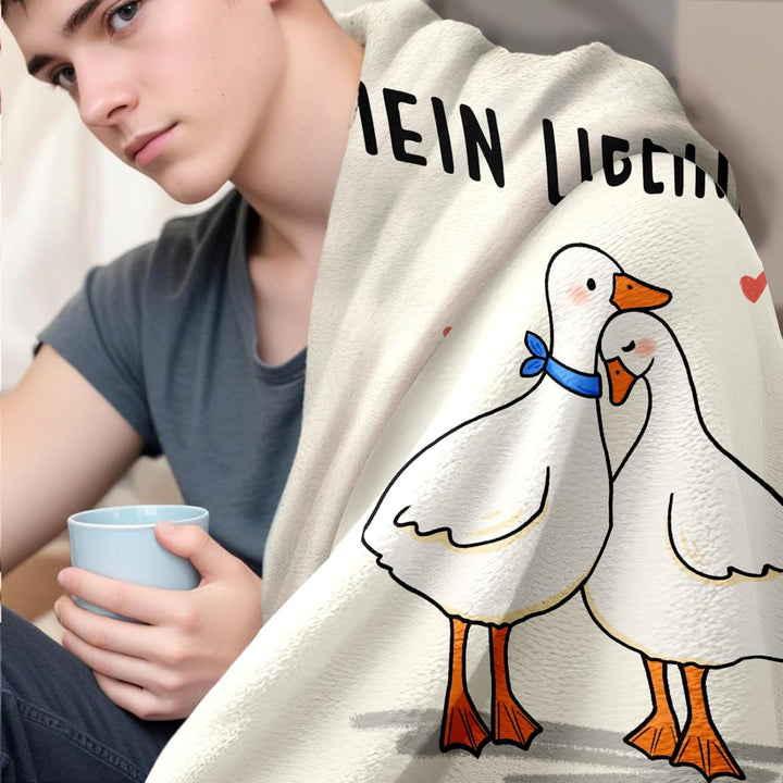 Geschenke für Partner, Ente Flanell Decke für Pärchen Paar Couple Partner Valentinstagsgeschenk, Ich