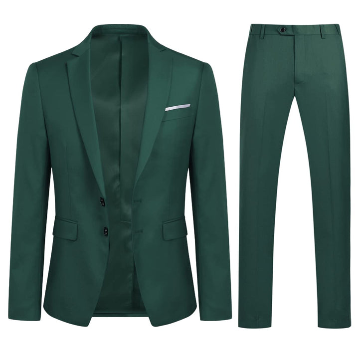 YOUTHUP Herren 2 Teilig Anzug Modern Slim fit Anzüge Einreiher Anzugsjacke Anzughose Business Hochze