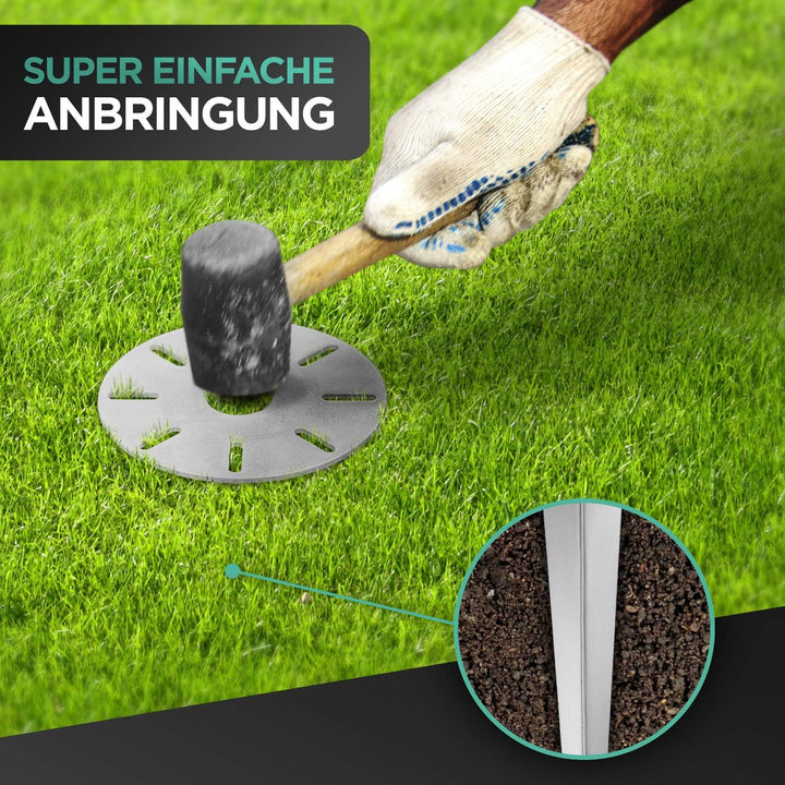 Erdspiess für Gartenleuchte, 2er-Set, Metall, 30 cm, Ø 15 cm