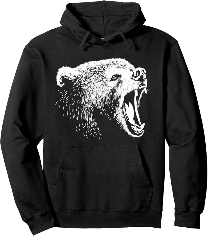 Niedliche braune Bärenhand gezeichnete Skizze künstlerisch Pullover Hoodie