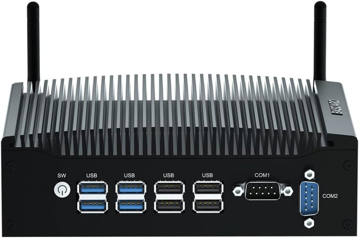 BASOARO Lüfterloser Industrie Mini PC i5, Mini Computer Win 11 Pro, 16G RAM 256G SSD Core i5 8260U I