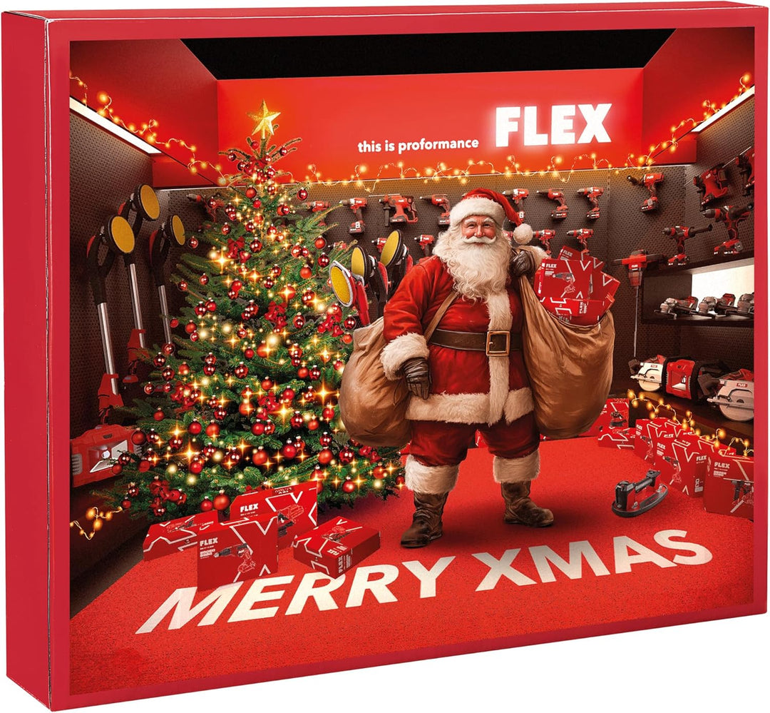 Flex Xmas 2025 (Adventskalender, mit 4V Akkuschraubendreher und umfangreicher Bit-/Bohrerbox, Kalend
