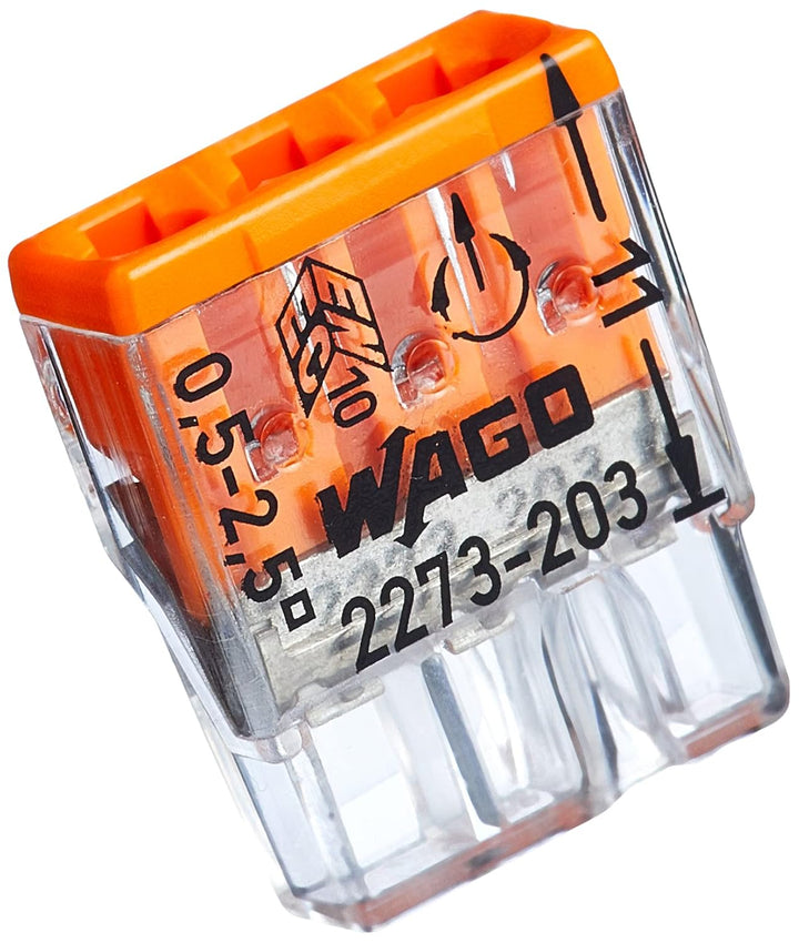 Kopp Wago COMPACT-Verbindungsdosenklemme 3-Leiter-Klemme 0,5-2,5 mm² Inhalt 100 Stück, Transparent/o