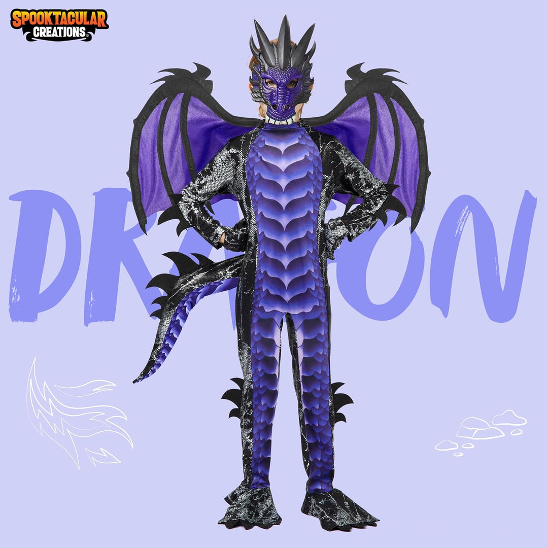 Spooktacular Creations Kind Jungen Drachenkostüm, Drachenflügel und Maske, Halloweenanzug Drachenanz