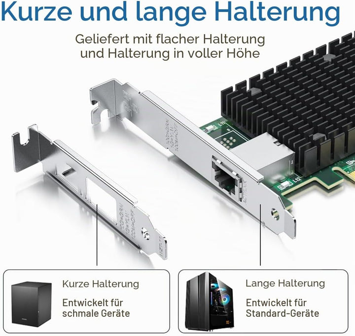 H!Fiber.com 10G Ethernet Netzwerk-Karte,RJ45 NIC,10GbE CNA,funktional kompatibel zu X540-T1,mit Inte
