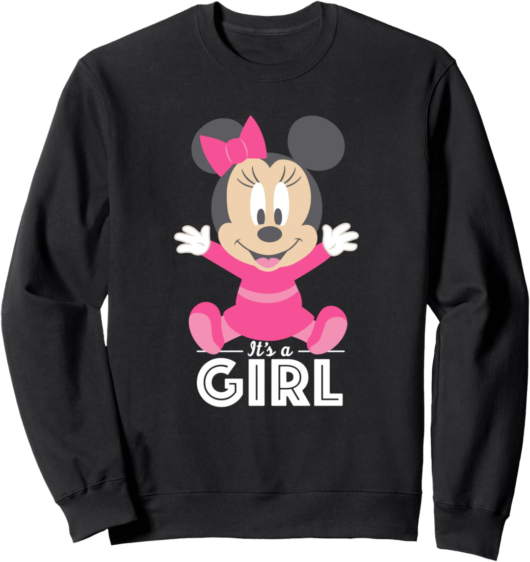 Disney Minnie Mouse It's A Girl Baby Shower Sweatshirt