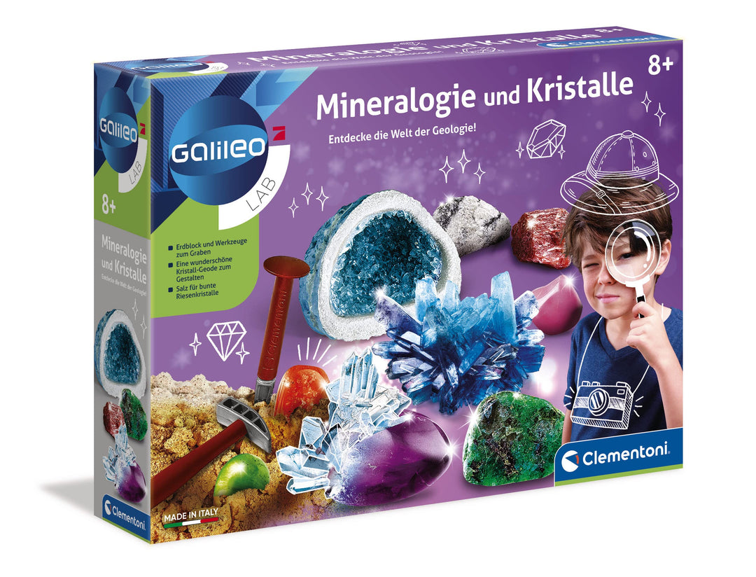Clementoni Galileo Lab Mineralogie und Kristalle Ausgrabungs-Set - Spiel für Kinder ab 8 Jahren - in