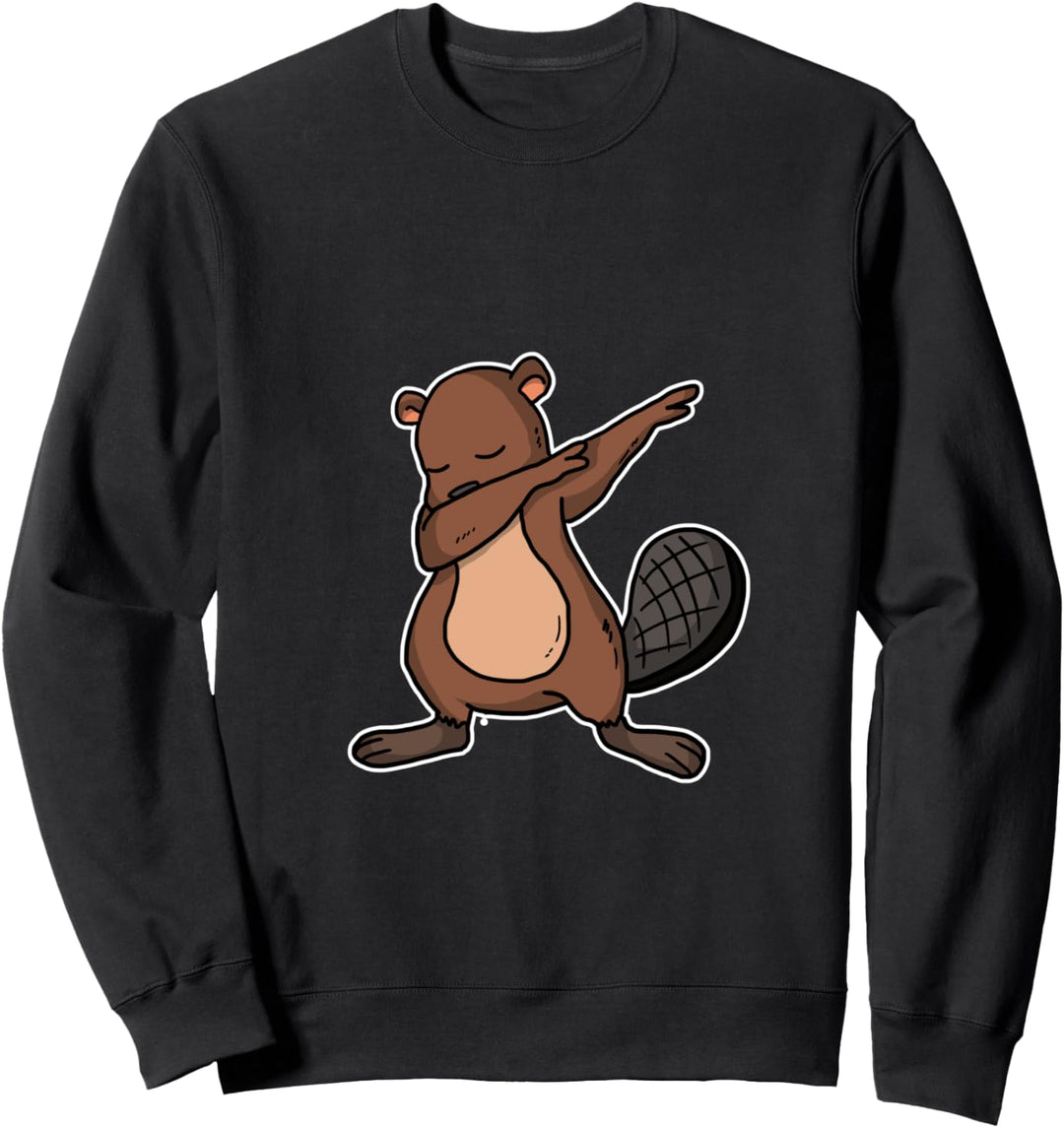 Lustiges Dabbing Biber Geschenk Kinder Dab Dance Sweatshirt