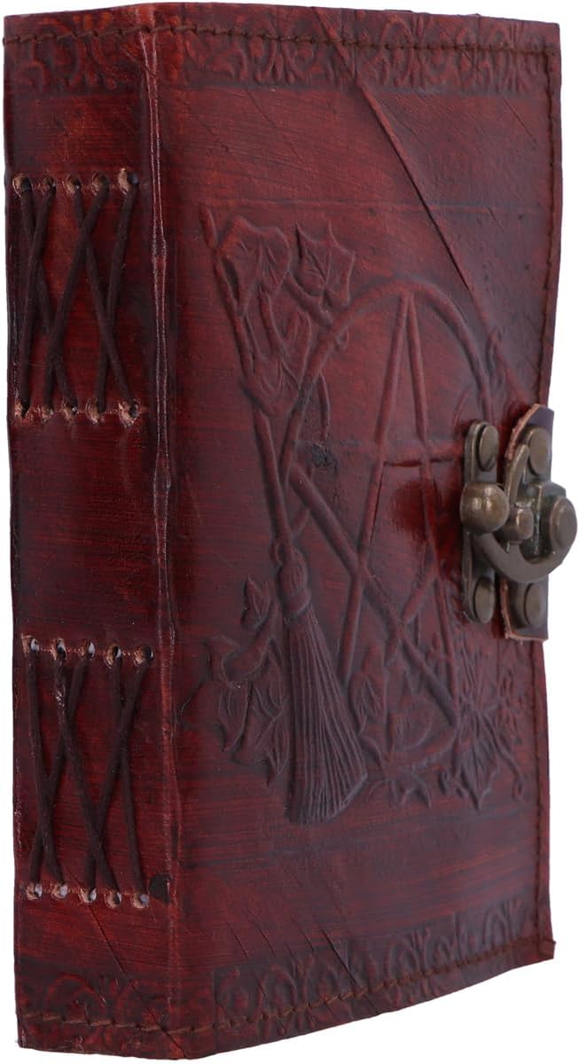 Nemesis Now Tagebuch mit Pentagramm, geprägtes Leder, mit Schloss, 20 cm, Braun