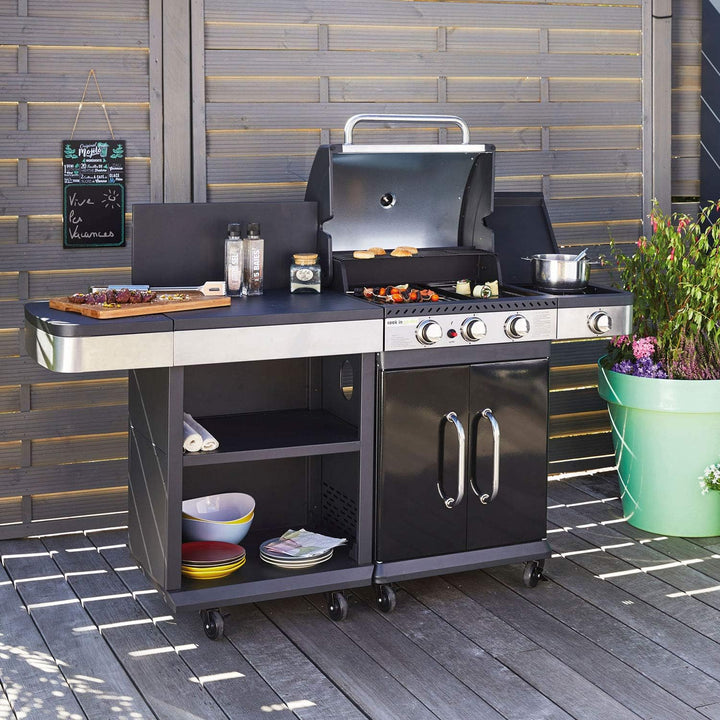 Cook'in garden - Fidgi Servierwagen - Wagen mit Arbeitsplatte Kompatibel mit Fidgi 3 & 4 Grill - Lei