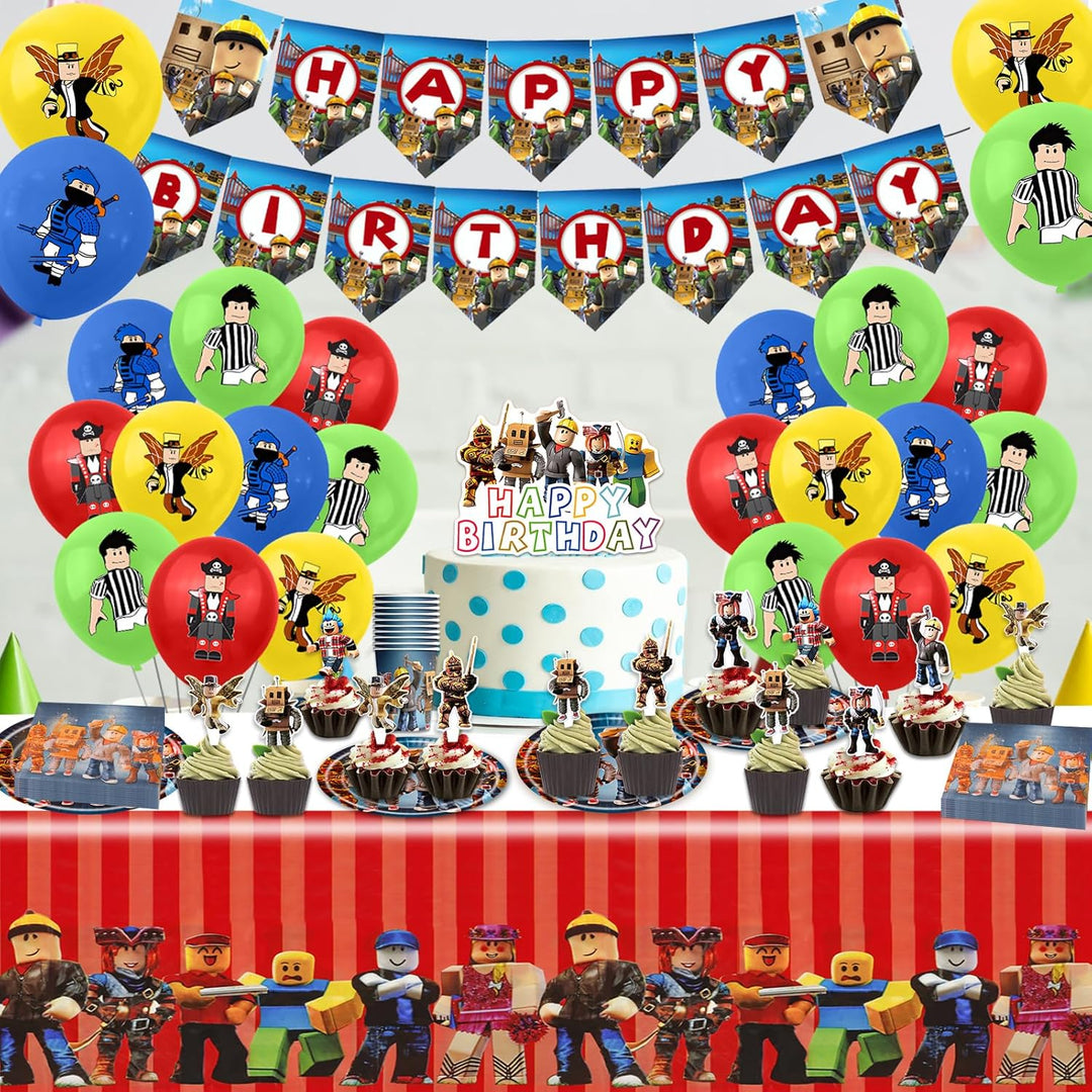 Robl Pappteller Kindergeburtstag Deko Junge- Roblx Geburtstag Geschirr Set Geburtstagsdeko Partygesc
