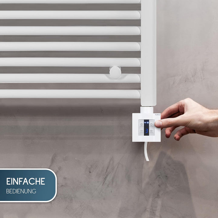 anapont elektrischer Badheizkörper - gerade - weiss - Timer-Funktion - Handtuchheizkörper - Badheizu