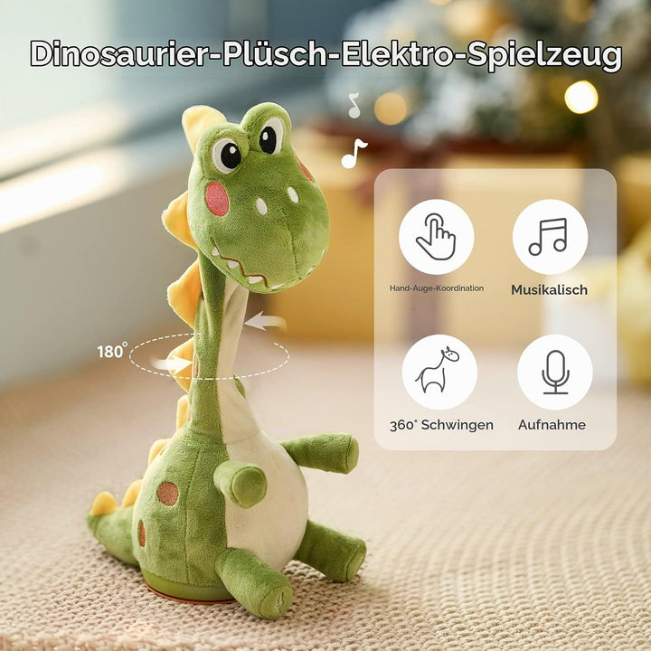 TUMAMA KIDS Sprechender Dinosaurier Spielzeug, Elektronische Dinosaurier Spielzeug Nachsprechen, Tan
