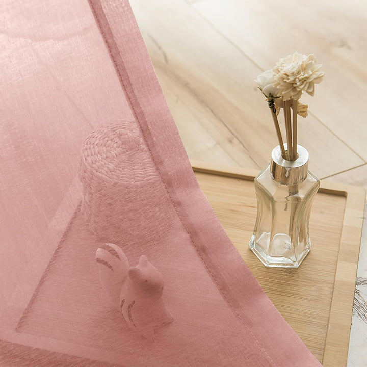 TOPICK Voile Vorhang Mit Ösen Sheer Vorhänge Transparent Gardine Gaze Paarig Ösenschals für Wohnzimm