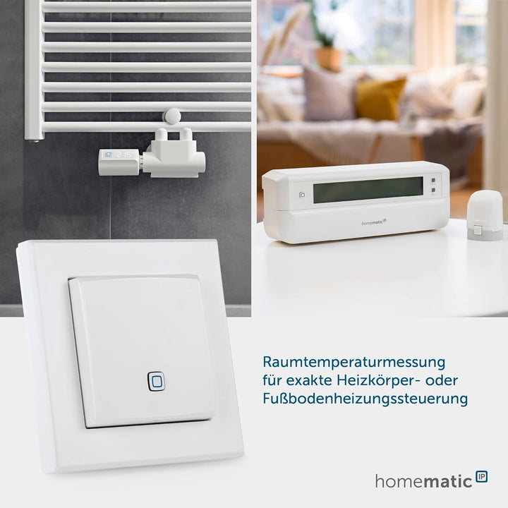 Homematic IP Smart Home Temperatur- und Luftfeuchtigkeitssensor – innen, steuert digital Heizkörper/