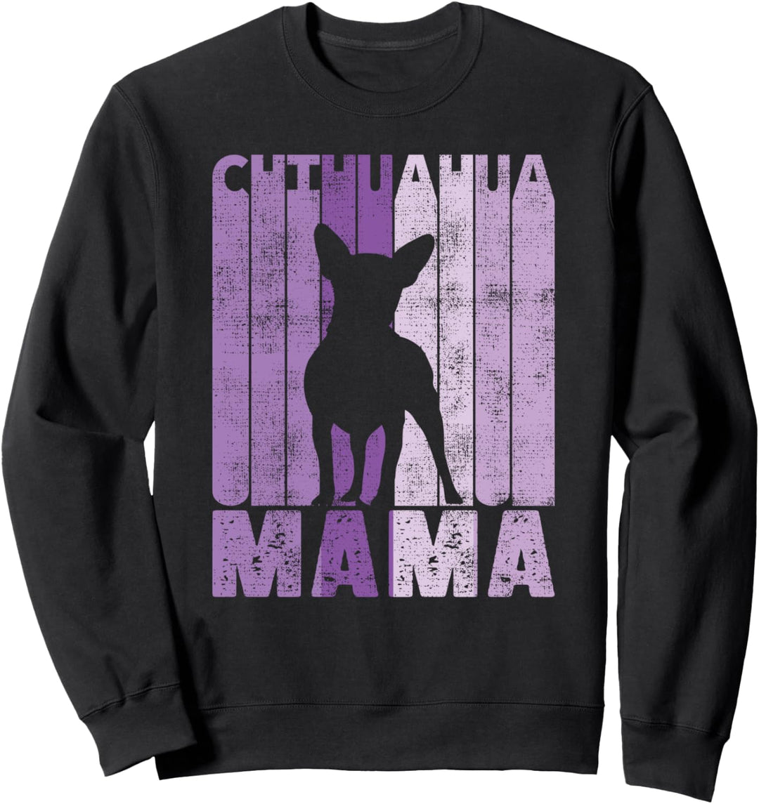 Retro Chihuahua Mama Kleine Hunde Frauchen Geschenke Sweatshirt