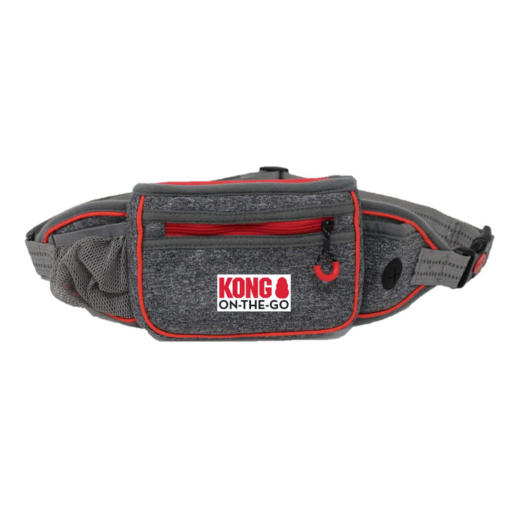 KONG Leckerlibeutel für Hunde in grau I Bauchtasche Hundetraining mit reflektierendem Gurt & Kotbeut
