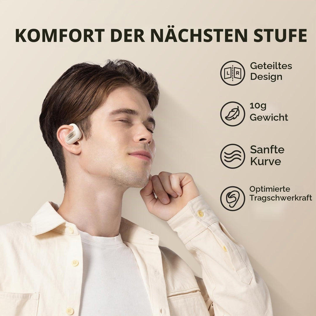 1MORE Fit SE S30 Open Ear Kopfhörer, 5.3 Bluetooth Kabellose Headphones mit 4 mikrofon, Earbuds mit
