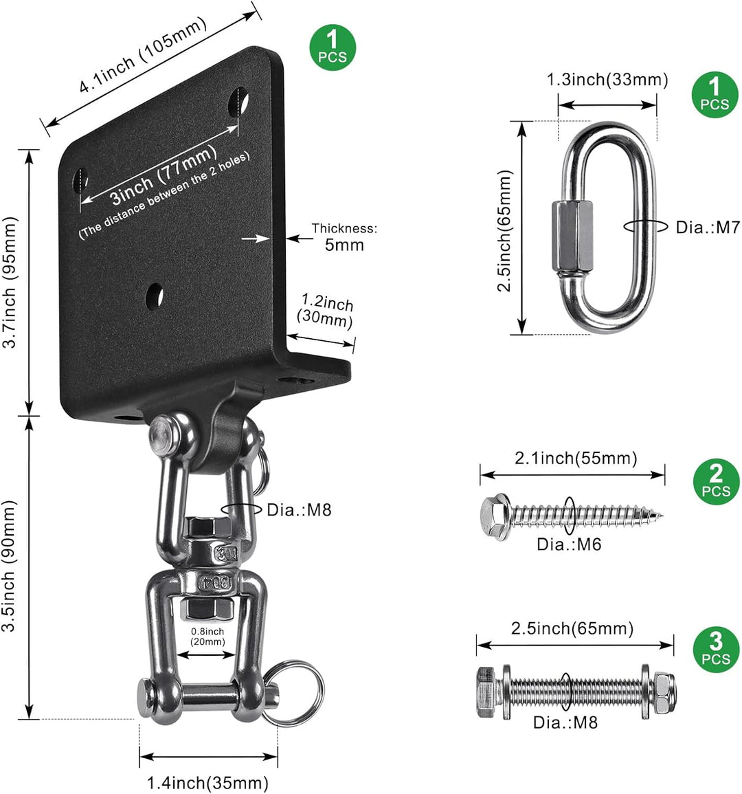 SELEWARE ELEWARE Boxsack Halterung Boxsack Aufhängung - 360° Arehbarer Schwerlast Deckenhaken 1000 L