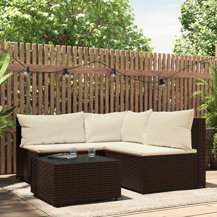 Tidyard 4-TLG. Gartensofa Gartenmöbel Set Garten-Sofagarnitur Garten-Lounge-Set mit Kissen Gartenlou