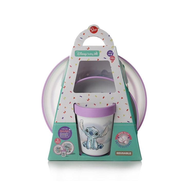 Disney Baby Lilo & Stitch – Komplett-Set Lilo und Stitch – rutschfestes Geschirr – mikrowellengeeign