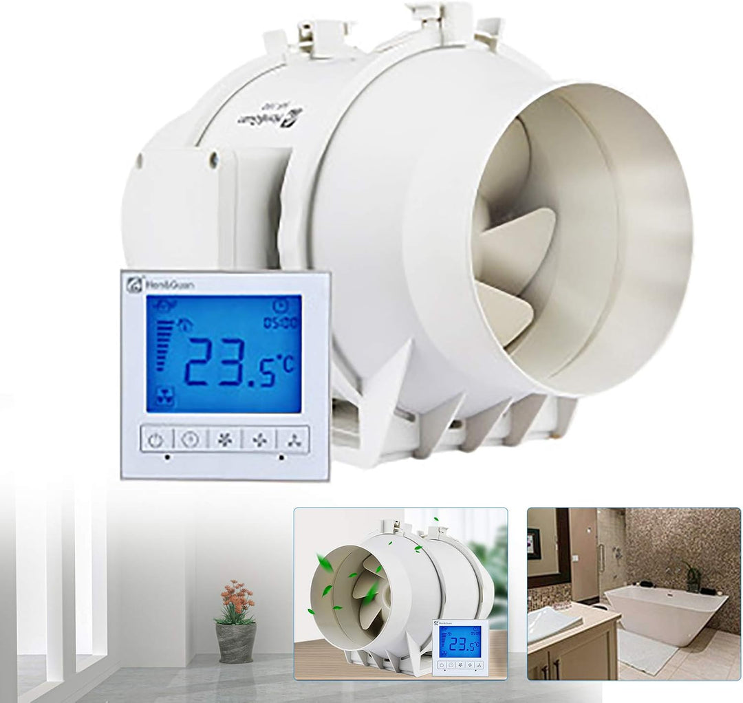 Abluftventilator 150mm 3-Stufen 530m³/h IP44 Badlüfter Weiss