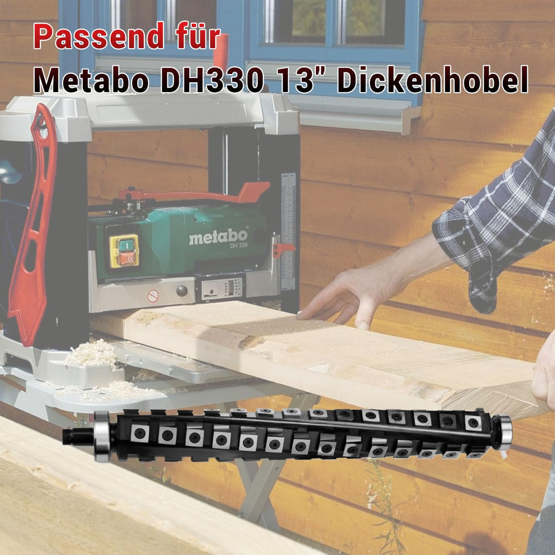 FindBuyTool Spiralmesserwelle für Metabo DH330 Dickenhobelmaschine, 13'' (330 mm) Helical Cutterhead
