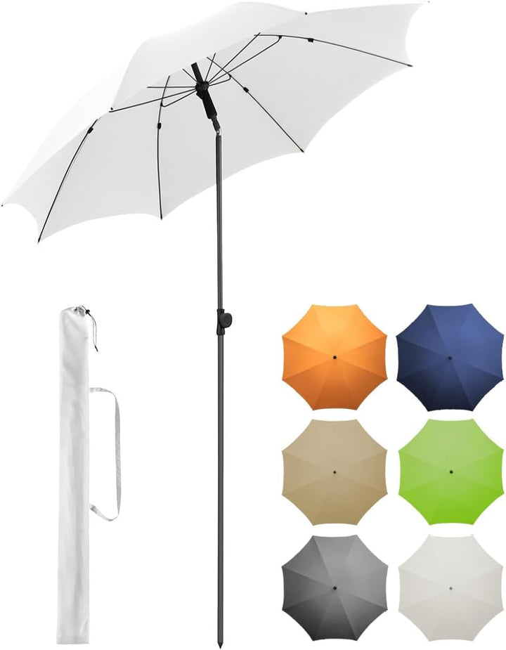 Sonnenschirm Gr. M - 180 cm Durchmesser - UV-Schutz 50+ für Balkon Garten Terrasse Sommer - Titan-Fi