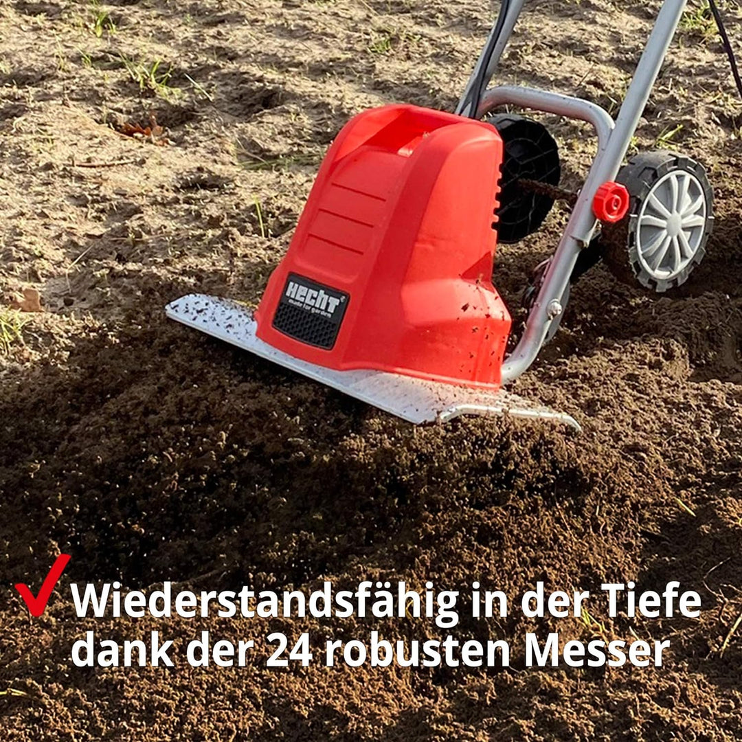 Elektro Bodenhacke (NEU) für effektive Bodenbearbeitung – 1500 Watt – 24 Messer – elektrische Garten
