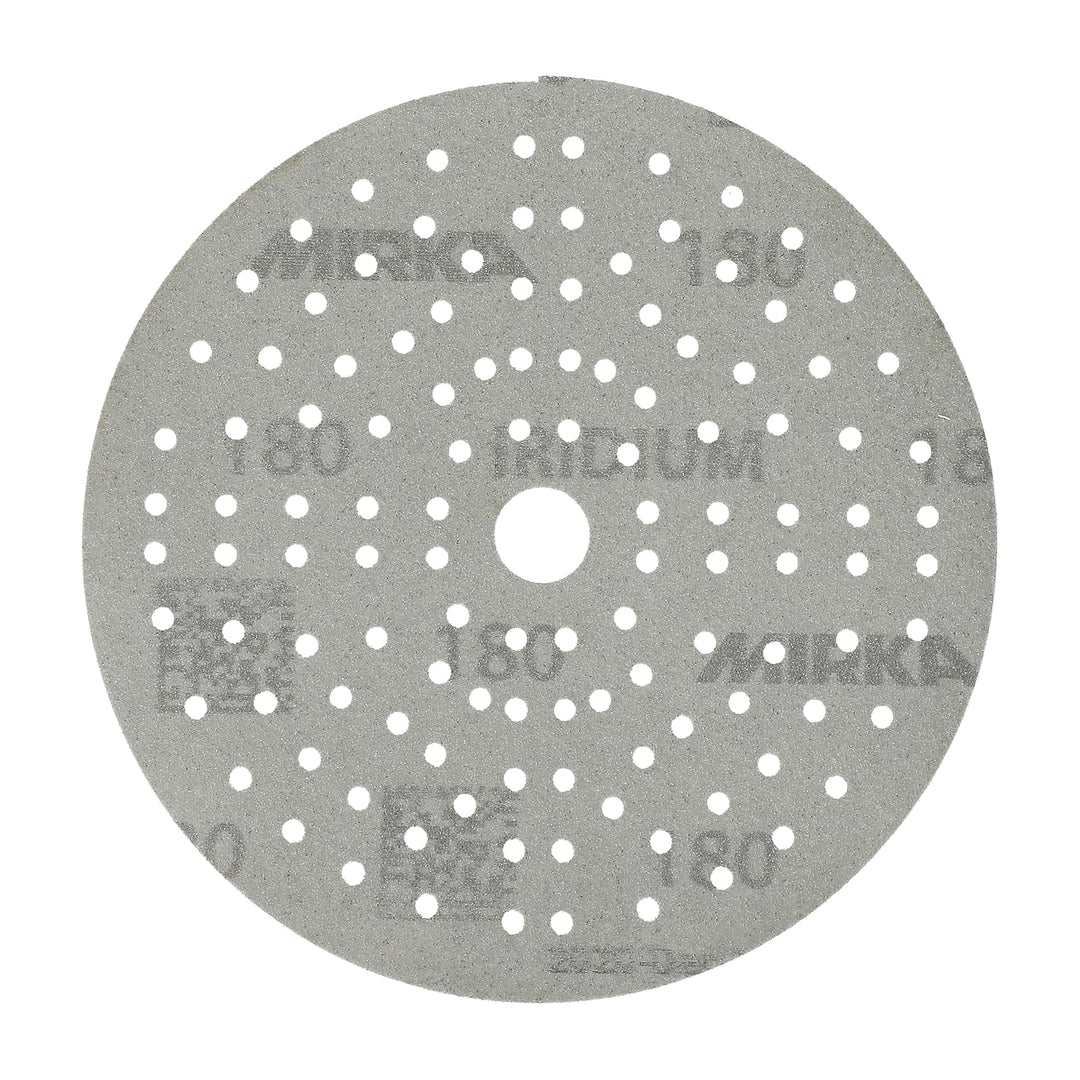 Mirka Iridium Premium-Schleifpapier Ø 150mm Klett 121-Loch, Korn 180, 10 Stk/Zum Schleifen von Lack,