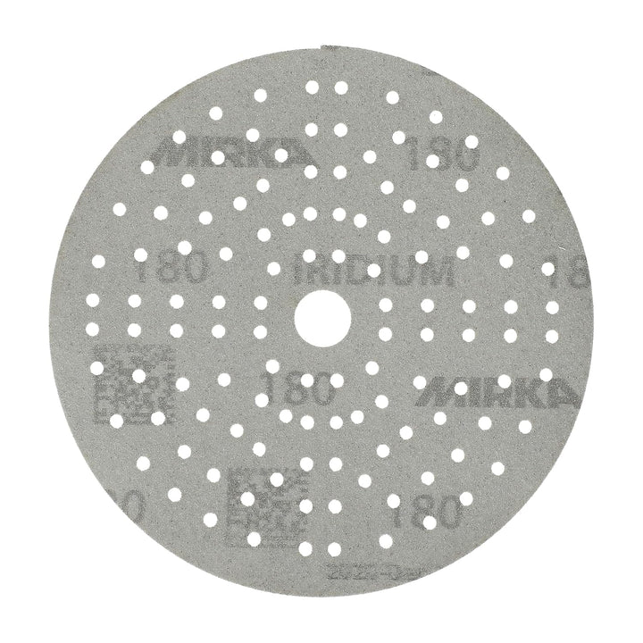 Mirka Iridium Premium-Schleifpapier Ø 150mm Klett 121-Loch, Korn 180, 10 Stk/Zum Schleifen von Lack,