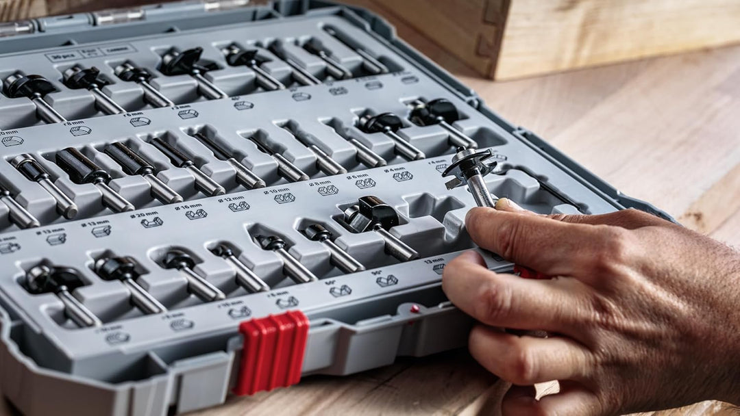 Bosch Professional 6tlg. Rand- und Kantenfräser Set (für Holz, Zubehör Oberfräsen mit 8 mm Schaft) 6