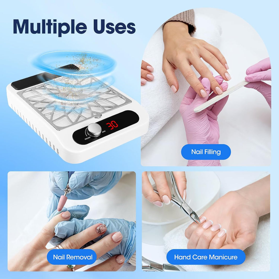 Nagelstaubsauger 80W mit Filter, Nagelsauger professionell leise