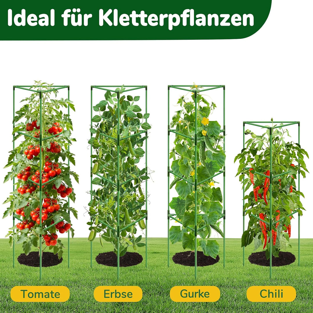 ZeeDix Tomaten Rankhilfe 6 Stück,165cm Stabile Pflanzen Rankhilfe | Höhenverstellbare Rankhilfe für