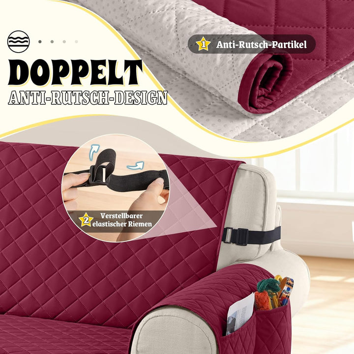 TAOCOCO Sofa Überzug, Sofabezug Wasserdicht Mit Gummiband，Wohnzimmer Anti-Rutsch Gepolsterter Sofasc