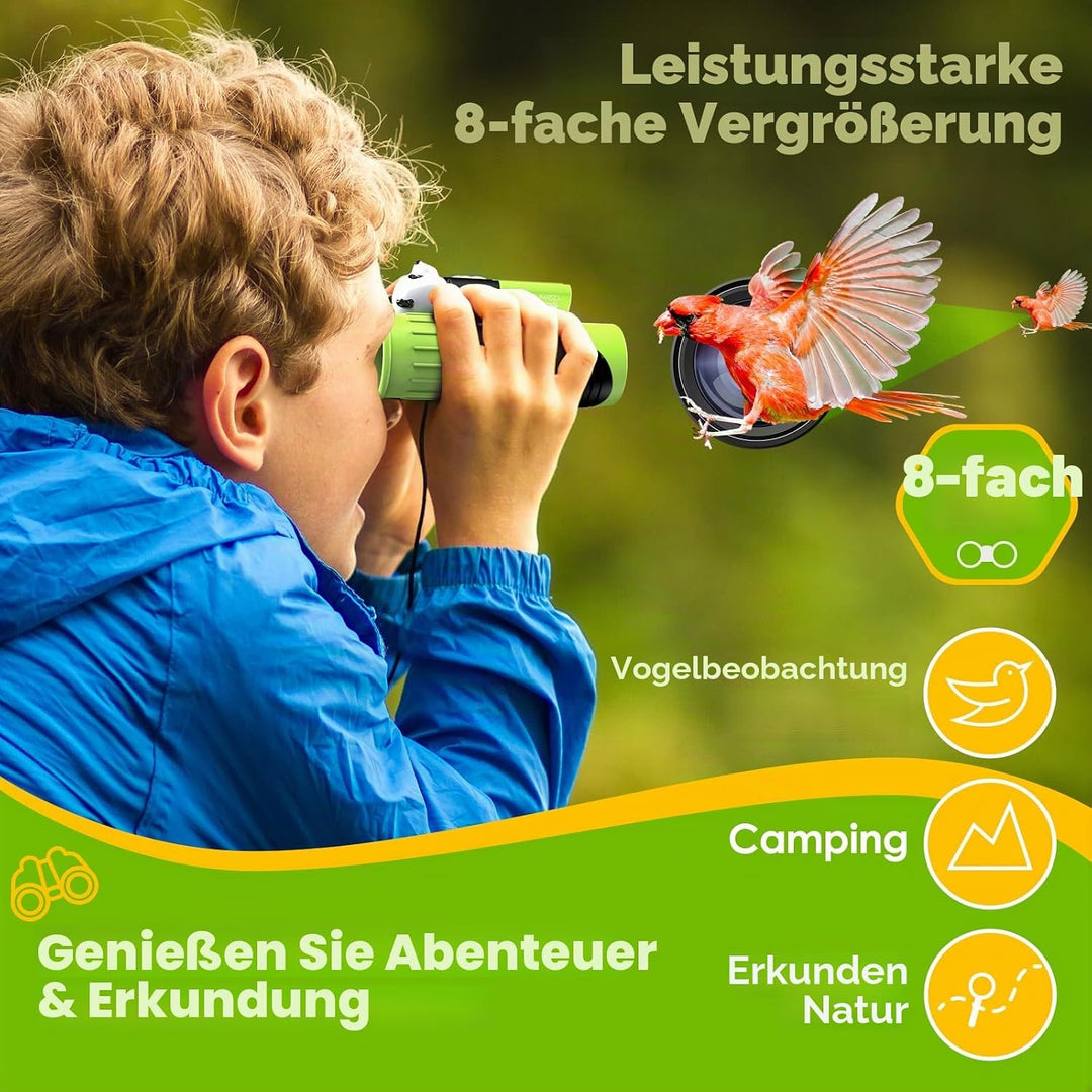 Fernglas für Kinder, Spielzeug für 3–12 Jahre alte Mädchen und Jungen, Vogelbeobachtung, Wandern, 4,